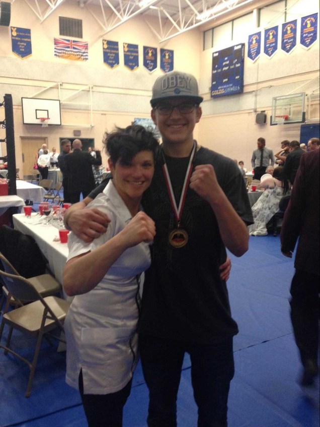 Kobe's first boxing match